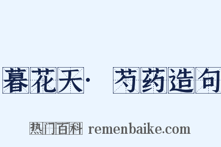 暮花天·芍药造句是什么意思的图片